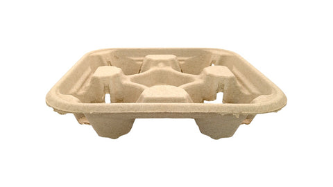 Natural Bagasse Carrier | 4-Cup