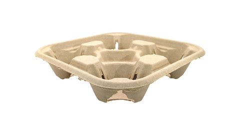 Natural Bagasse Carrier | 4-Cup