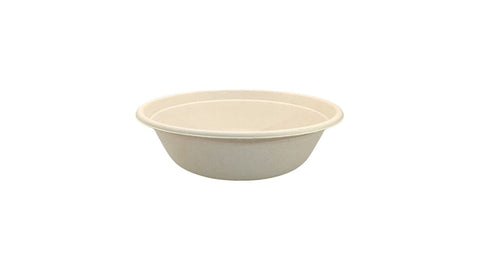 Wide Round Natural Bagasse Bowl | 1000ml
