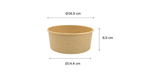 Wide Round Kraft Paper Bowl | 1000ml