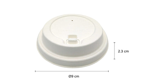 Bagasse Reclosable Lid | White | 90mm