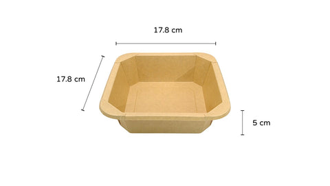 Octi-Square Kraft Paper Container | 1000ml