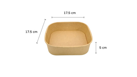 Square Kraft Paper Container | 1000ml