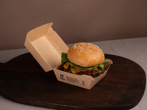 Notpla Burger Box Clamshell 5"