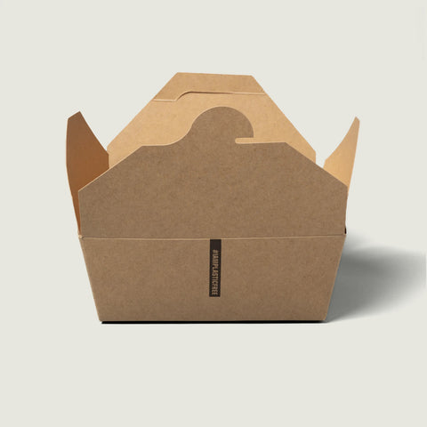 Kraft Paper Box for Menus and Snacks with folding lid M (1000ml)