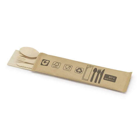 Wooden cutlery set - 4 pieces