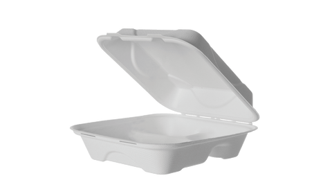 SUGARCANE CLAMSHELL, 3 COMPARTMENT, 8x8x3in VANGUARD