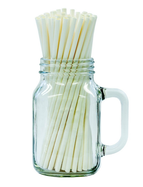 8inch White Paper Straws 6mm