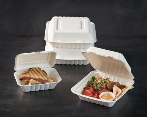 Duni Fiber (e.g. Sugarcane/Bagasse/Bamboo) Container 350/120/120 ml