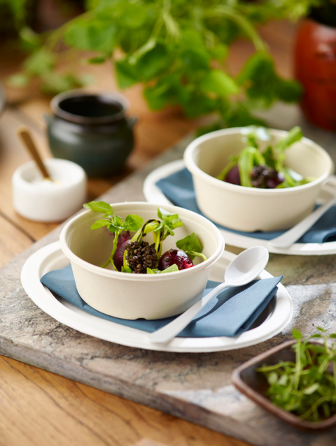 Fibre Duni (par exemple, canne à sucre/bagasse/bambou) Contenant 600 ml