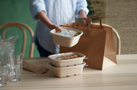 Contenant en fibre Duni (par exemple, canne à sucre, bagasse, bambou) de 1 200 ml
