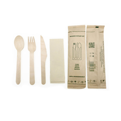 Wood 160 mm Cutlery set