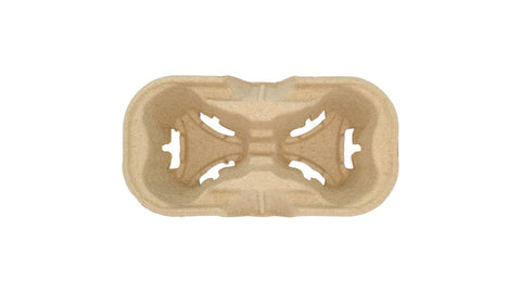 Natural Bagasse Carrier | 2-Cup