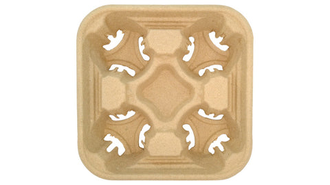 Natural Bagasse Carrier | 4-Cup