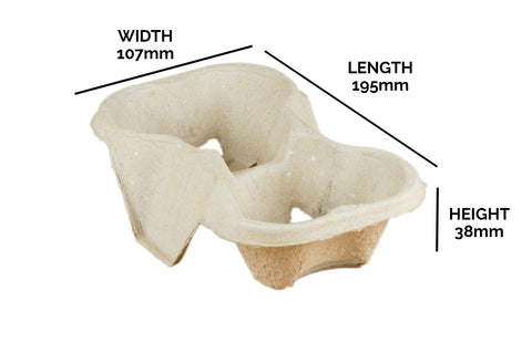 Moulded Pulp Tray - 21.1 x 11.1 x 4.5 cm
