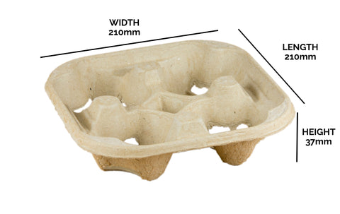 Moulded Pulp Tray - 21.2 x 21.2 x 4.5 cm