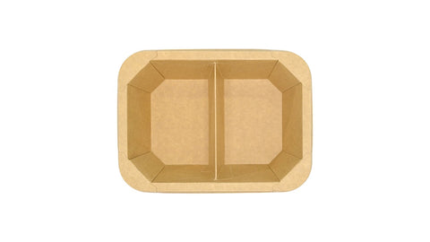 Octi-Rect Kraft Paper Container | 2-compartment | 800ml