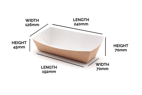 Paperboard Tray - 22 / 19 x 10.5 / 7 x Front 4.5 x Back 7mm