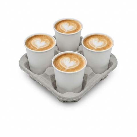Fibre Cup Sleeves & Holders - 4 cups