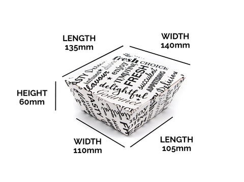 Paperboard Tray - 14 / 11 x 13.5 / 10 x 6 cm