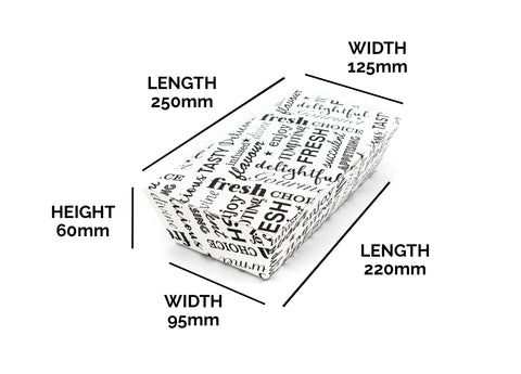 Paperboard Clamshell - 25.2 / 22 x 12.7 / 9.5 x 6 cm