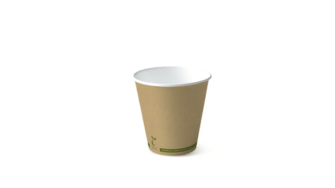 8OZ SQUAT SINGLE WALL 'GREENSTRIPE' PLA HOT CUP