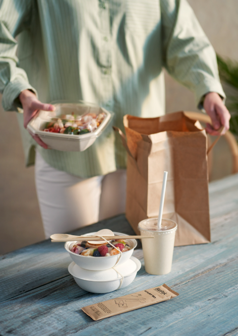 Duni Fiber (e.g. Sugarcane/Bagasse/Bamboo) Container 900 ml