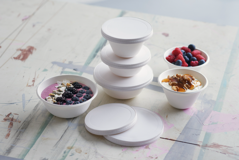 Fibre Duni (par exemple, canne à sucre/bagasse/bambou) Contenant 350 ml