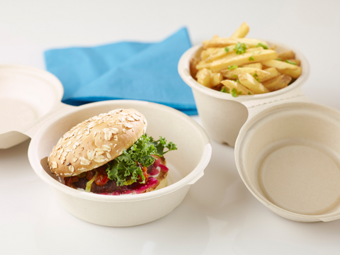 Contenant en fibre Duni (par exemple, canne à sucre, bagasse, bambou) de 750 ml
