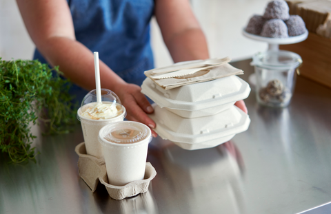 Fibre Duni (par exemple, canne à sucre/bagasse/bambou) Contenant 400 ml