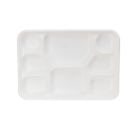 Fiber (sugarcane/bagasse) 8 compartments Plate